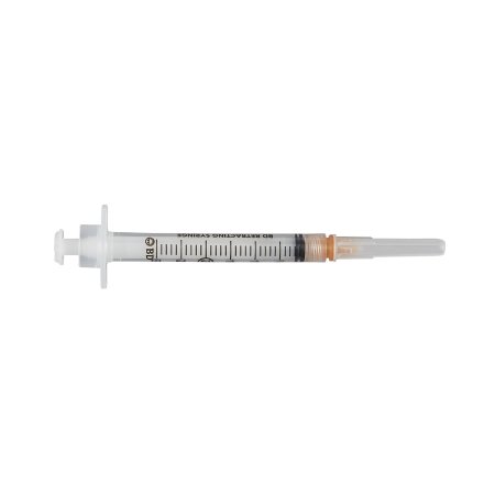 BD Safety Hypodermic Syringe with Needle Integra™ 3 mL 1 Inch 25 Gauge Retractable Safety Needle Thin Wall - Box of 100 - 305270-BX