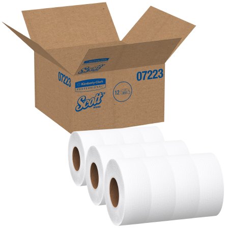 Kimberly Clark Toilet Tissue Scott® Essential JRT White 1-Ply Jumbo Size Cored Roll Continuous Sheet 3-11/20 Inch X 2000 Foot - Case of 12 - 07223-CS
