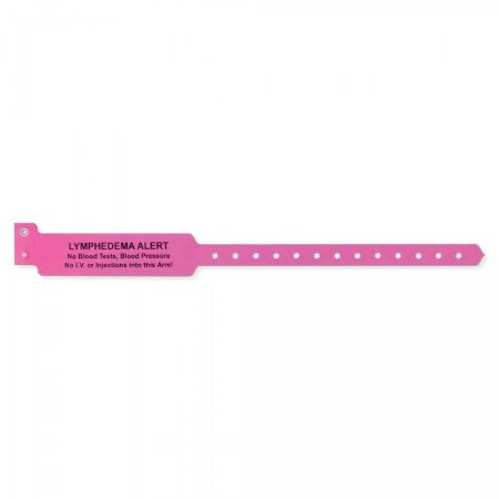 Precision Dynamics Identification Wristband Superband® Alert Band Permanent Snap Lymphedema Alert--No Blood Test, Blood Pressure No LV or Injections Into This Arm - Box of 250 - 5054-37-PDJ-BX