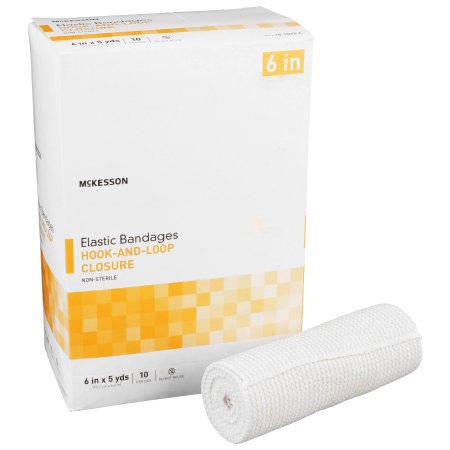 McKesson Elastic Bandage McKesson 6 Inch X 5 Yard Hook and Loop Closure Tan NonSterile Standard Compression - Case of 50 - 16-1033-6-CS