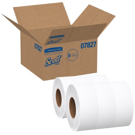 Kimberly Clark Toilet Tissue Scott® Essential JRT Extra Long White 2-Ply Jumbo Size Cored Roll Continuous Sheet 3-11/20 Inch X 2000 Foot - Case of 6 - 07827-CS
