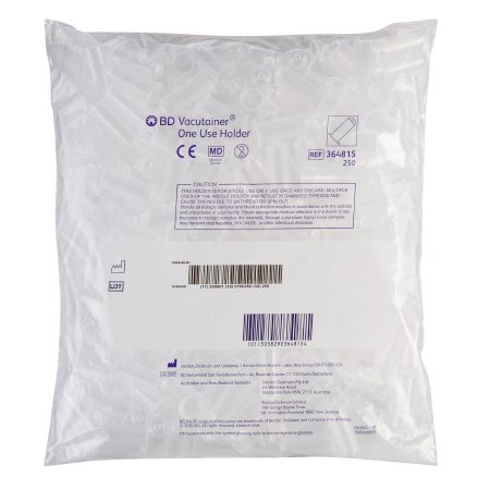 BD Tube Holder BD Vacutainer® Standard Size, Clear, Non-Stackable, Single Use, 250 / Shelf Pack For 13 mm and 16 Diameter Tubes - Case of 1000 - 364815-CS