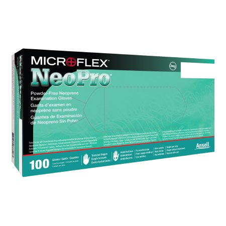 Microflex Medical Exam Glove NeoPro® X-Small NonSterile Polychloroprene Standard Cuff Length Textured Fingertips Green Chemo Tested - Case of 10 - NPG-888-XS-CS