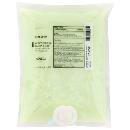 McKesson Antimicrobial Soap McKesson Lotion 1,000 mL Dispenser Refill Bag Herbal Scent - Case of 10 - 53-28086-1000-CS