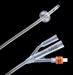 Bard Foley Catheter Lubri-Sil® I.C. 3-Way Standard Tip 5 cc Balloon 20 Fr. Antimicrobial Hydrogel Coated Silicone - Case of 12 - 70520SI-CS
