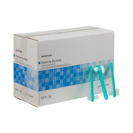 McKesson Denture Brush McKesson 2-Sided Bristle Green - Box of 144 - 16-TBDEN-BX