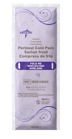 Medline Instant Cold Pack Medline Perineal One Size Fits Most 4-1/2 X 14-1/4 Inch Plastic / Calcium Ammonium Nitrate / Water Disposable - Case of 24 - MDS138055-CS
