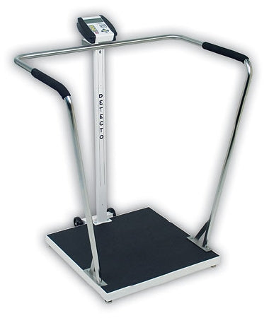 Detecto Scale Bariatric Floor Scale Detecto® Digital LCD Display 800 lbs. Capacity Chrome AC Adapter / Battery Operated - Each - 6856-EA