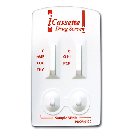 Abbott Rapid Dx North America LLC Drugs of Abuse Test Kit iCassette™ AMP, COC, OPI, PCP, THC 25 Tests CLIA Waived - Box of 25 - I-DOA-2155-BX