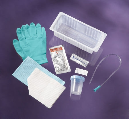 Medline Intermittent Catheter Tray Medline Straight Tip 15 Fr. Without Balloon Red Rubber - Case of 20 - DYND10350-CS