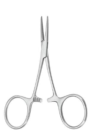 McKesson Hemostatic Forceps McKesson Argent™ Hartmann-Mosquito 3-1/2 Inch Length Surgical Grade Stainless Steel NonSterile Ratchet Lock Finger Ring Handle Straight - Each - 43-1-409-EA