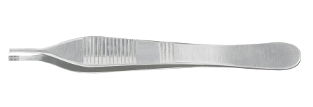 McKesson Tissue Forceps McKesson Argent™ Adson-Brown 4-3/4 Inch Length Surgical Grade Stainless Steel NonSterile NonLocking Thumb Handle Straight 7 X 7 Side Grasping Teeth - Each - 43-1-778-EA