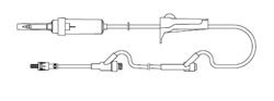 Amsino International Primary IV Administration Set AMSafe® Gravity 2 Ports 60 Drops / mL Drip Rate Without Filter 83 Inch Tubing Solution - Case of 50 - 608306-CS