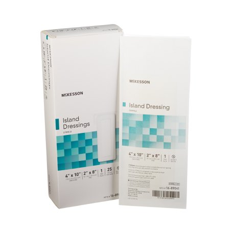 McKesson Adhesive Dressing McKesson 4 X 10 Inch Polypropylene / Rayon Rectangle White Sterile - Each - 16-89041-EA