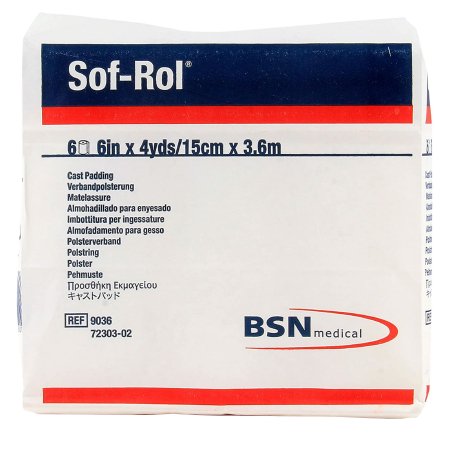 BSN Medical Cast Padding Undercast Sof-Rol® 6 Inch X 4 Yard Rayon NonSterile - Case of 36 - 9036-CS