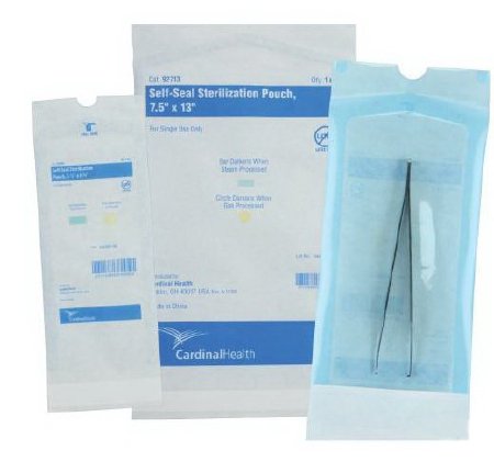 Cardinal Sterilization Pouch Cardinal Health™ Ethylene Oxide (EO) Gas Sterilization 8 X 16 Inch Transparent Blue / White Self Seal Paper / Film - Case of 800 - 92168-CS