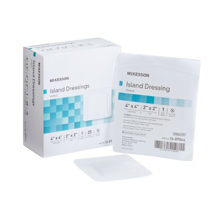 McKesson Adhesive Dressing McKesson 4 X 4 Inch Polypropylene / Rayon Square White Sterile - Case of 100 - 16-89044-CS