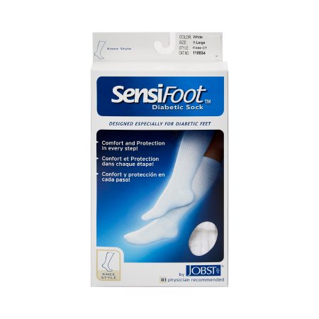 BSN Medical Diabetic Compression Socks JOBST® Sensifoot™ Knee High X-Large White Closed Toe - Pair - 110834-PR