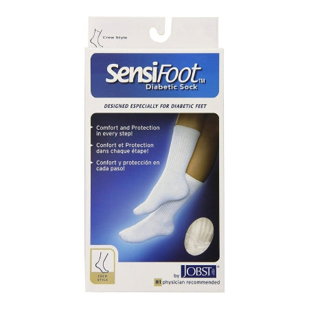 BSN Medical Diabetic Compression Socks JOBST® Sensifoot™ Crew Large White Closed Toe - Pair - 110838-PR