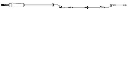 BD IV Pump Set Alaris® Pump 2 Ports 20 Drops / mL Drip Rate Without Filter 117 Inch Tubing Solution - Case of 20 - 2420-0500-CS