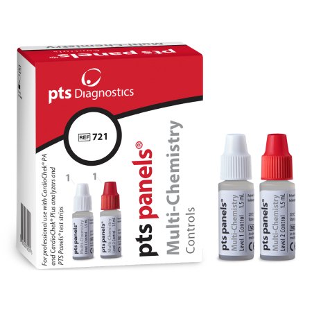 PTS Diagnostics Cardiac / Lipids / General Chemistry Control Kit PTS Panels™ Multi-Chemistry Cholesterol / Triglycerides / Glucose 2 Levels 1 X 2 X 1.5 mL - Each - 721-EA