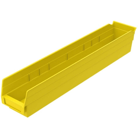 Akro-Mils Shelf Bin Yellow Industrial Grade Polymers 4 X 4-1/8 X 23-5/8 Inch - CT/12 - 30124YELLO-CT