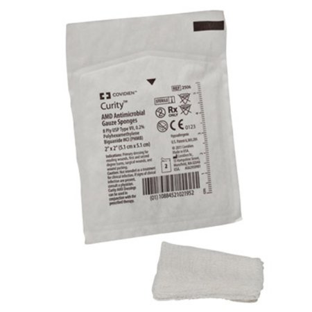 Cardinal Gauze Sponge Curity™ AMD™ 2 X 2 Inch 2 per Pack Sterile 8-Ply PHMB Square - Case of 1500 - 2506--CS