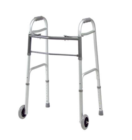 Graham-Field Dual Release Folding Walker Adjustable Height Lumex® Aluminum Frame 300 lbs. Weight Capacity 34-1/2 to 41-1/2 Inch Height - Case of 4 - 616270A-4-CS