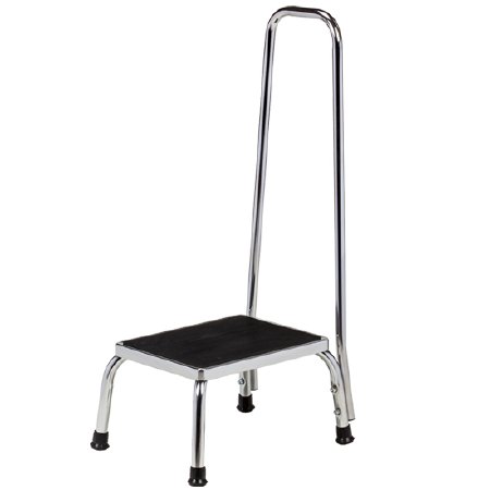 Clinton Industries Step Stool with Handrail 1 Step Chrome Plated Steel Frame 9 Inch Step Height - Each - T-50-EA