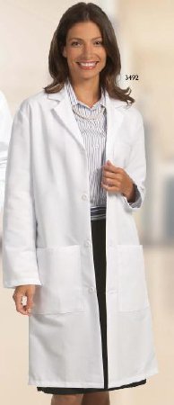 Fashion Seal Uniforms Lab Coat White Large Knee Length Reusable - Each - 3495-L-EA
