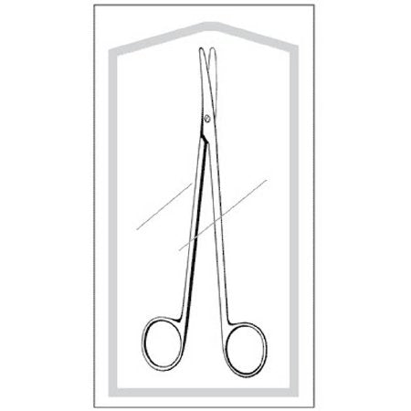 Sklar Dissecting Scissors Econo™ Metzenbaum 7 Inch Length Floor Grade Stainless Steel Sterile Finger Ring Handle Curved Blunt Tip / Blunt Tip - Box of 25 - 96-2682-BX