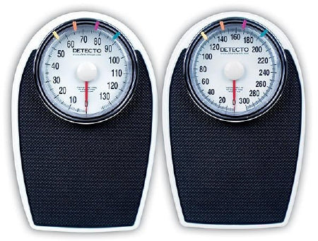 Detecto Scale Floor Scale Dial Display 300 lbs. Capacity White Analog - Each - D-1130-EA