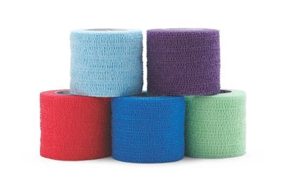 Medline Cohesive Bandage CoFlex® 2 Inch X 5 Yard Self-Adherent Closure Kid Design (Assorted Print) NonSterile 14 lbs. Tensile Strength - Case of 36 - MDS088002KP-CS