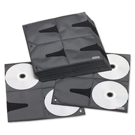 Vaultz® Two-Sided CD Refill Pages for Three-Ring Binder, 8 Disc Capacity, Clear/Black, 25/Pack - Pack of 1 - IDE-VZ01401-PK
