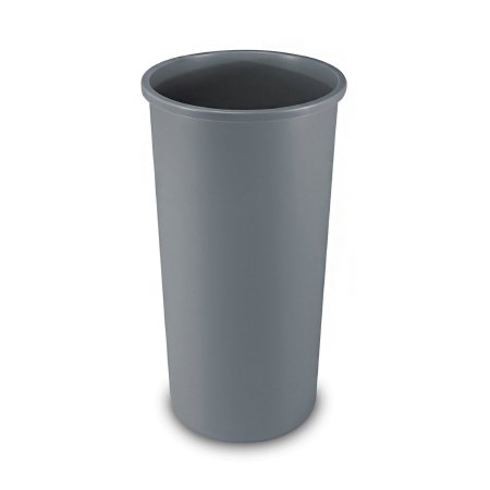 RJ Schinner Co Trash Can Rubbermaid® Untouchable® 22 gal. Round Gray LLDPE Open Top - Each - FG354600GRAY-EA