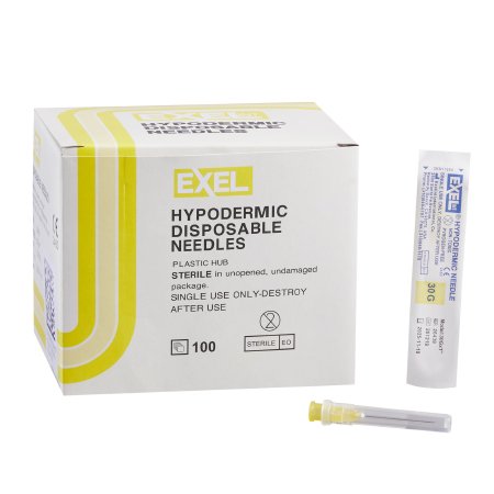 AirTite Products Hypodermic Needle EXELInt® 1 Inch Length 30 Gauge Regular Wall Without Safety - Box of 100 - 26439-BX