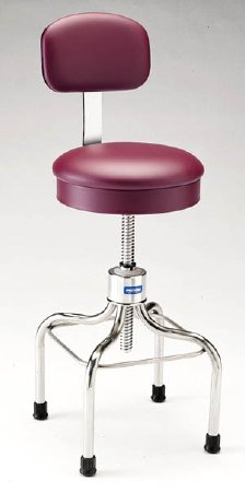 Pedigo Products Operating Room Stool Backrest Spinlift Height Adjustment Without Casters Black - Each - P-39-BLK-EA