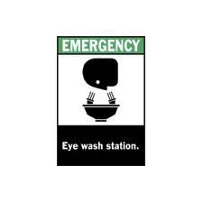 Fisher Scientific Wall Sign First Aid Sign Emergency Eye Wash Station With Pictogram - Each - 19038165-EA