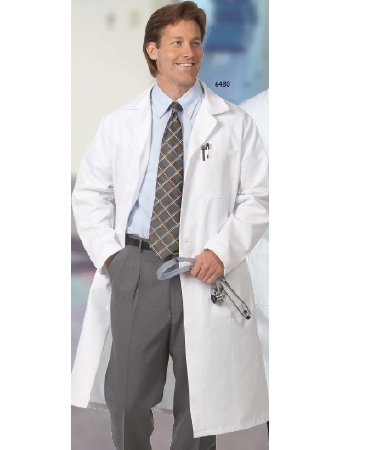 Fashion Seal Uniforms Lab Coat White Size 42 / X-Long Knee Length Reusable - Each - 6480-42-EA