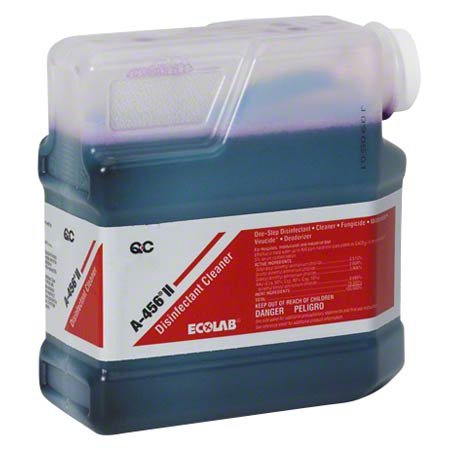 EcoLab A-456® II Surface Disinfectant Cleaner Quaternary Based QC™ Dispensing System Liquid Concentrate 1.3 Liter Cartridge Floral Scent NonSterile - Case of 2 - 6166931-CS