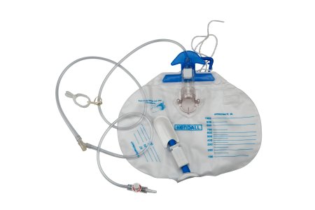 Cardinal Urinary Drain Bag Dover™ Anti-Reflux Valve Sterile 1000 mL Plastic - Case of 20 - 6510--CS