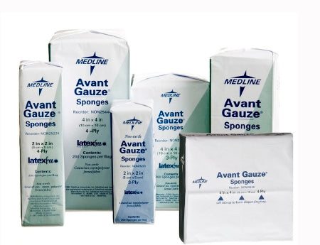 Medline Nonwoven Sponge Avant Gauze® 2 X 2 Inch 12 per Pack NonSterile 3-Ply Square - Case of 25 - NON25223-CS