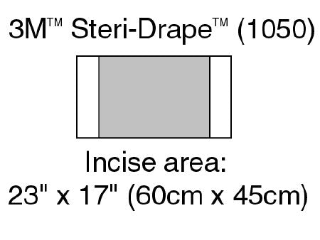3M Surgical Drape 3M™ Steri-Drape™ Large Incise Drape 17 W X 23 L Inch Sterile - Each - 1050-EA
