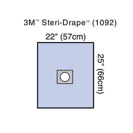 3M Surgical Drape 3M™ Steri-Drape™ Small Drape with Aperture 22 W X 25 L Inch Sterile - Each - 1092-EA