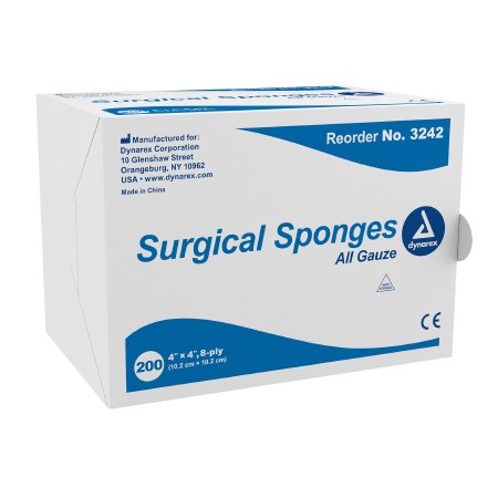 Dynarex Gauze Sponge Dynarex® 4 X 4 Inch 20 per Pack NonSterile 8-Ply Square - Case of 20 - 3242-CS