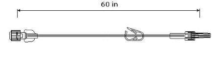 ICU Medical IV Extension Set Small Bore 60 Inch Tubing - Case of 50 - B2048-CS