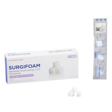J & J Healthcare Systems Hemostatic Sponge Surgifoam® 1 X 1 X 1 X 1 cm Sterile - Box of 24 - 1969-BX