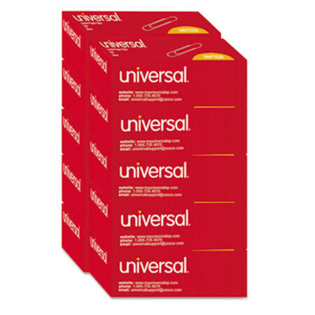 Universal® Paper Clips, Jumbo, Smooth, Silver, 100 Clips/Box, 10 Boxes/Pack - Pack of 1 - UNV-72220-PK