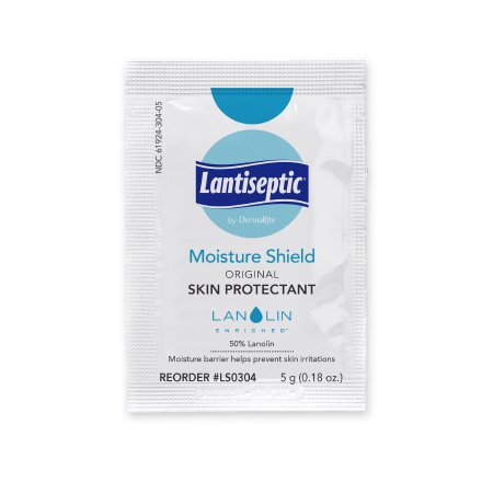 DermaRite Industries Skin Protectant Lantiseptic® Moisture Shield 5 Gram Individual Packet Lanolin Scent Ointment - Case of 288 - LS0304-CS