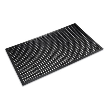 Crown Safewalk-Light Drainage Safety Mat, Rubber, 36 x 60, Black - Each - CWN-WSCT35BK-EA